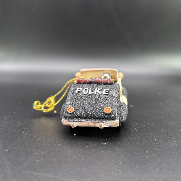 Old School Police Car Open Top Christmas Tree Ornament Holiday Decoration - Picture 3 of 10